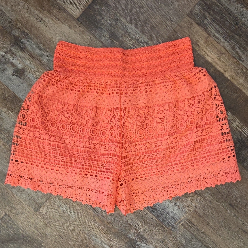 New Mix High Waist Coral Lace Shorts